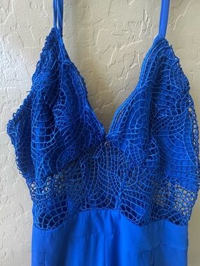 Blue Lace Detail Women's Camisole